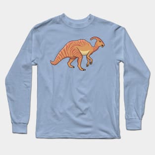 Cute parasaurolophus dinosaur cartoon illustration Long Sleeve T-Shirt